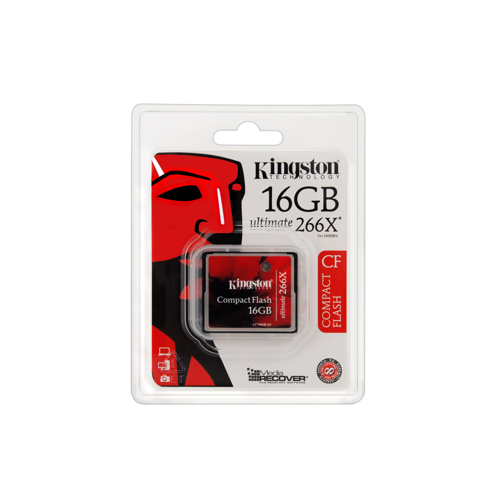 Карта памяти Kingston Compact Flash Card 16GB 266x (CF/16GBU2)цены в