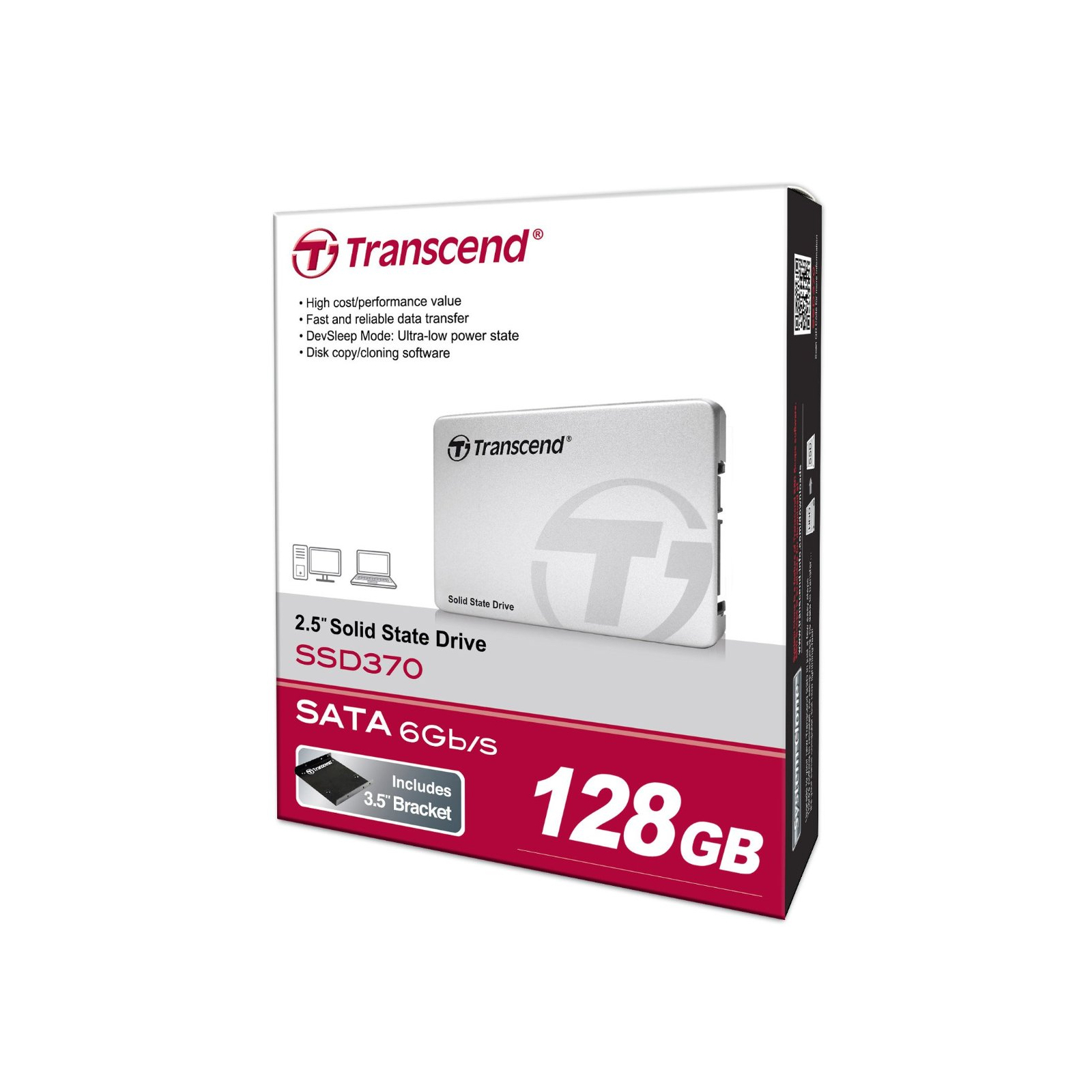 Накопичувач SSD 2.5" 128GB Transcend (TS128GSSD370S) зображення 5