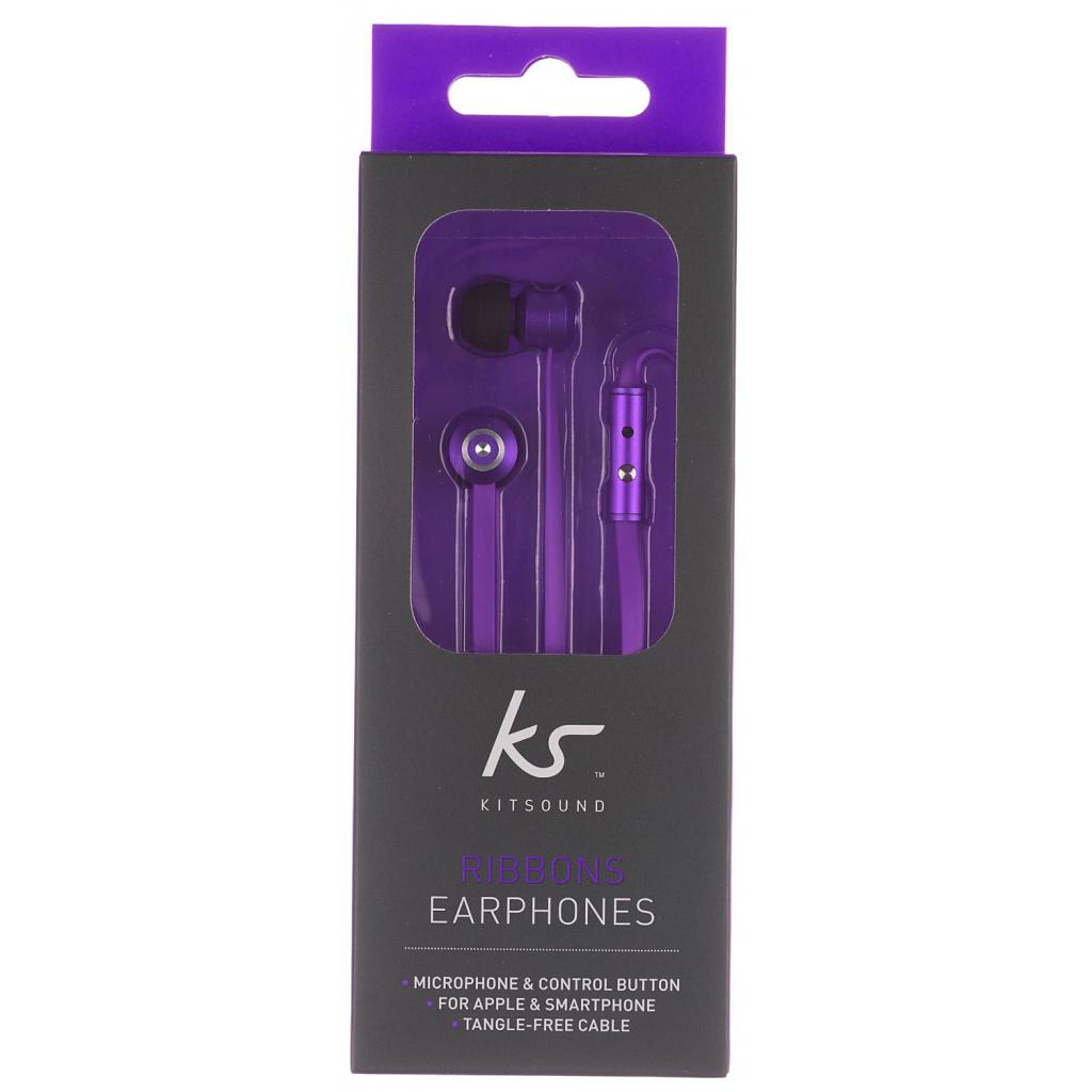 Наушники KitSound KS Ribbons In-Ear Earphones with Mic Purple (KSRIBPU) изображение 10