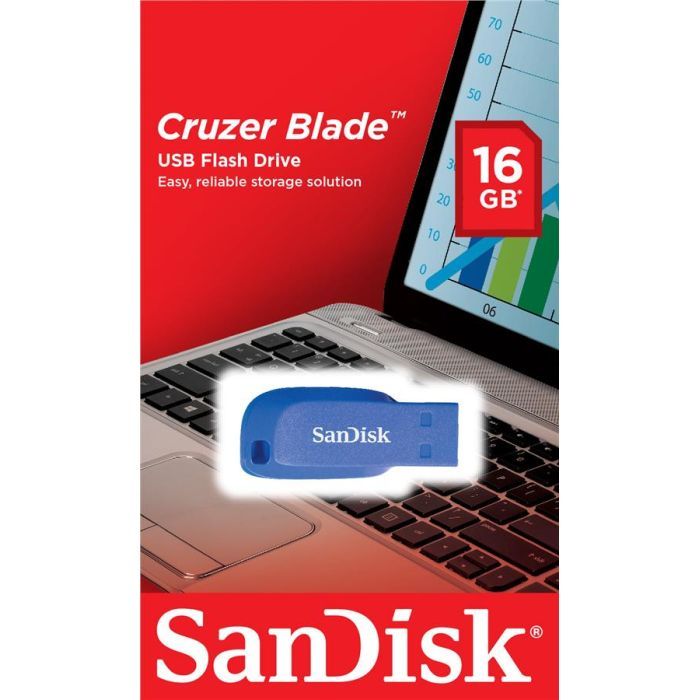 USB флеш накопитель SanDisk 16GB Cruzer Blade Blue Electric USB 2.0 (SDCZ50C-016G-B35BE) изображение 3