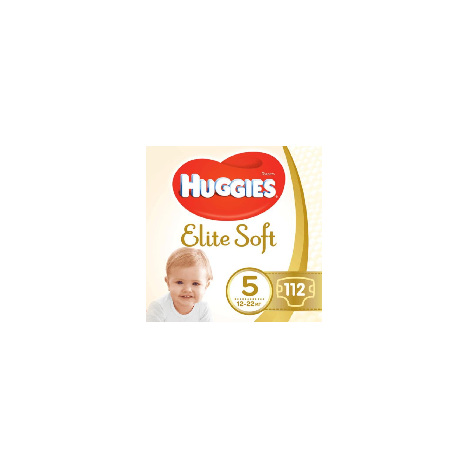 Підгузки Huggies Elite Soft 5 (12-22 кг) 112 шт (5029054566237)
