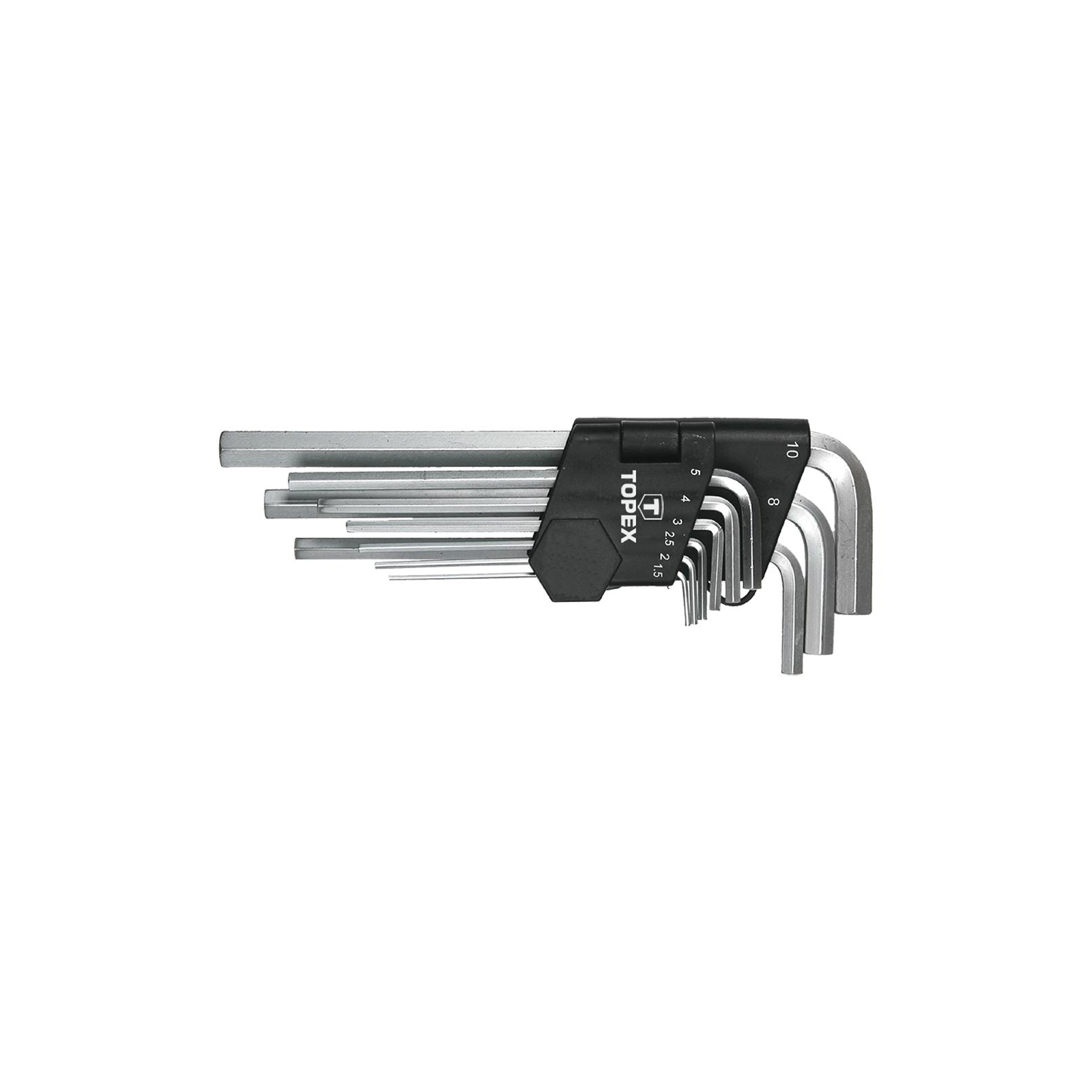 Набір інструментів Topex ключі шестигранні HEX 1.5-10 мм, набір 9 шт. (35D956)