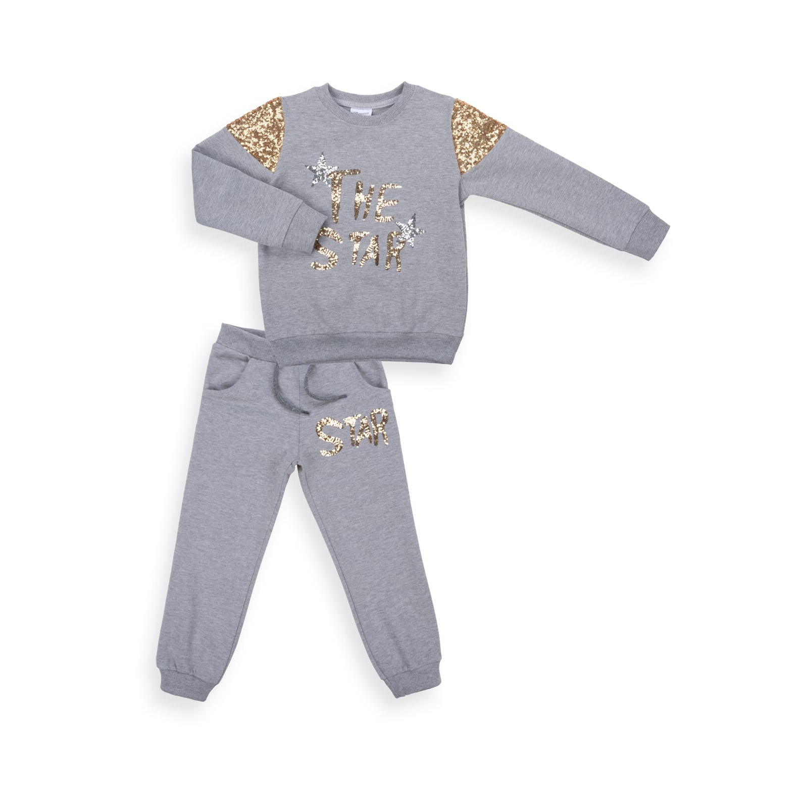 Набор детской одежды Breeze "The star" с пайетками (9679-128G-gray)