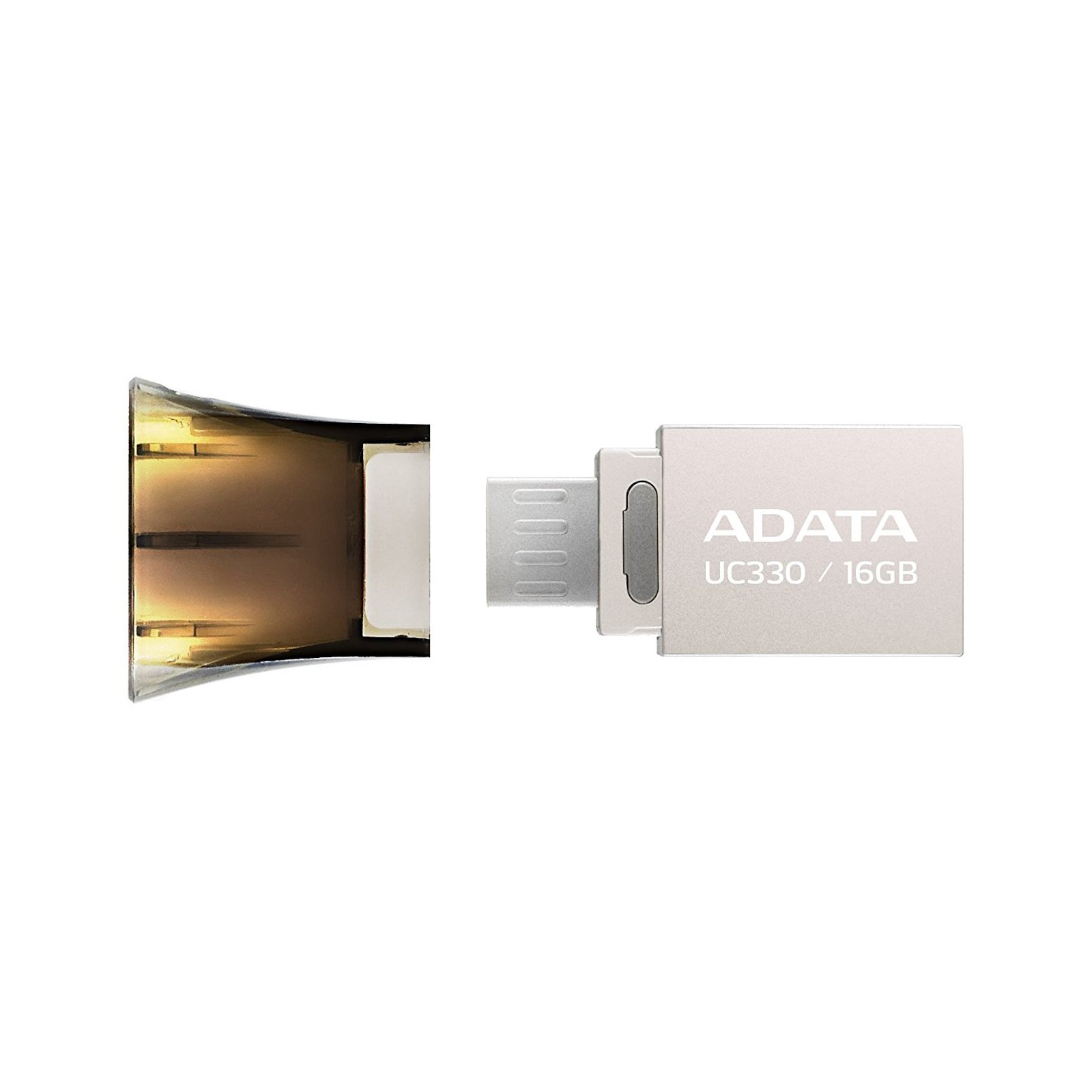 USB флеш накопитель ADATA 16GB UC330 Black USB 2.0 OTG (AUC330-16G-RBK) изображение 3