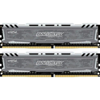 Модуль памяти для компьютера DDR4 16GB (2x8GB) 2666 MHz Ballistix Sport LTGrey Micron (BLS2C8G4D26BFSBK)