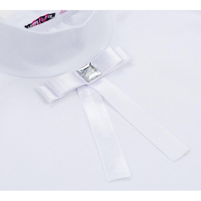 Кофта дитяча Matilda зі стійкою і мереживом на поличці (8658-140-white) зображення 5