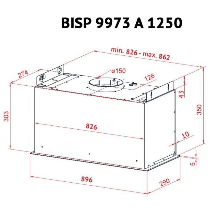 Витяжка кухонна Perfelli BISP 9973 A 1250 BL LED Strip зображення 9