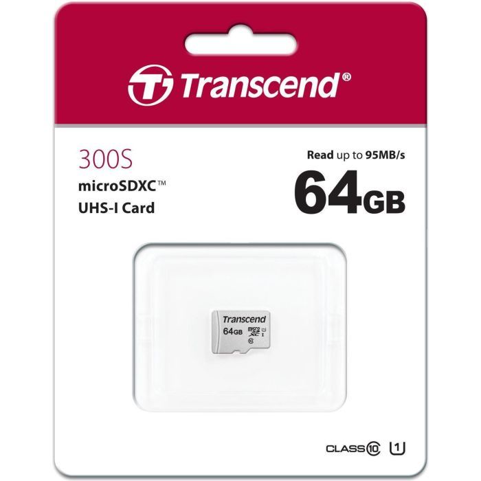 Карта памяти Transcend 64GB microSDXC class 10 UHS-I U1 (TS64GUSD300S) изображение 2