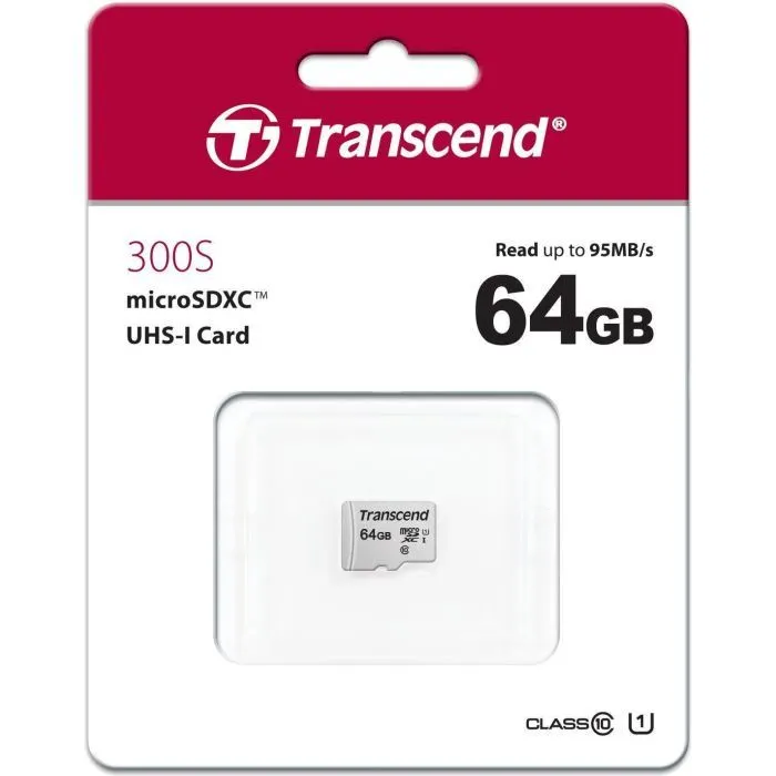 Карта памяти Transcend 64GB microSDXC class 10 UHS-I U1 (TS64GUSD300S) изображение 2