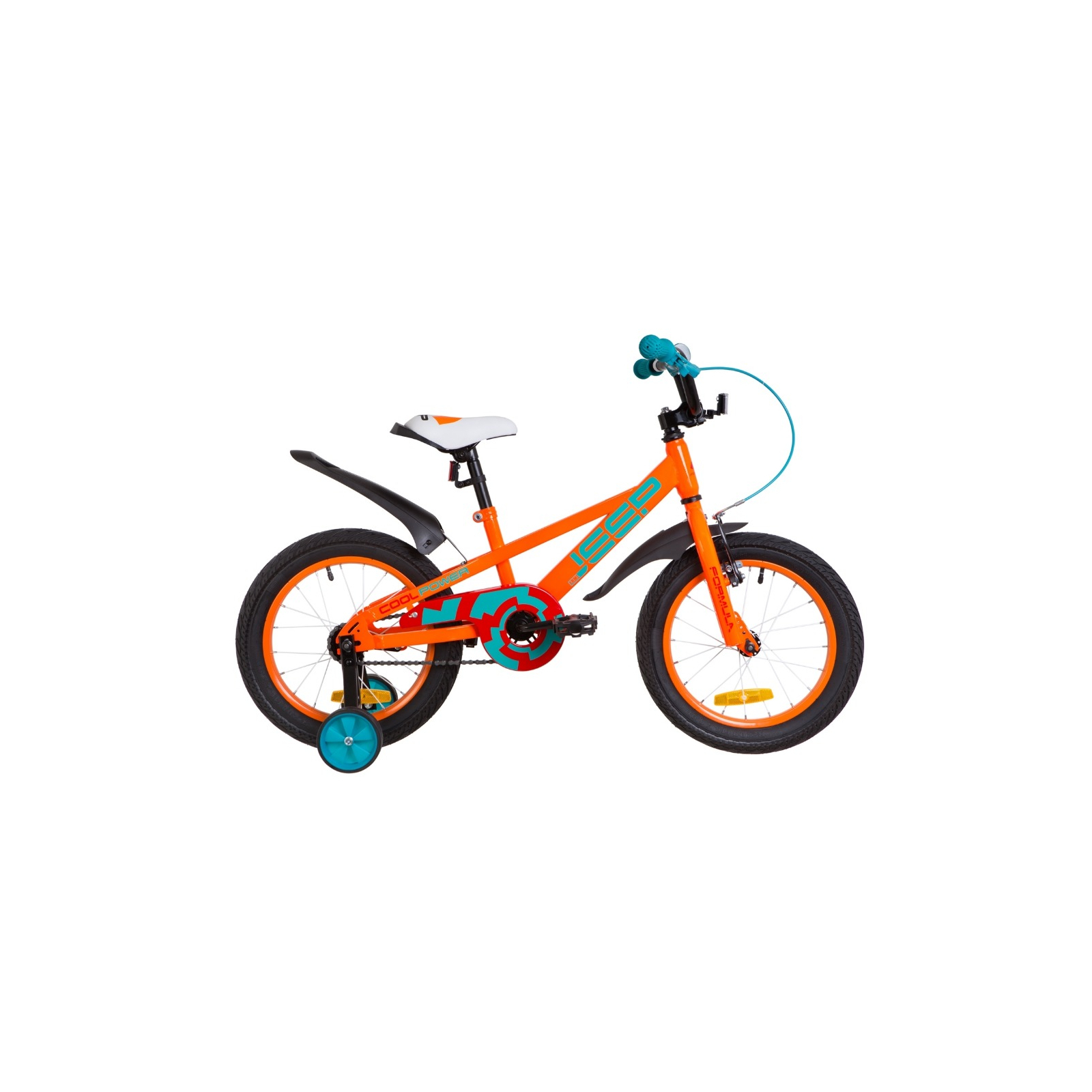Детский велосипед Formula 16" JEEP рама-8,5" 2019 оранжево-бирюзовый (OPS-FRK-16-068)