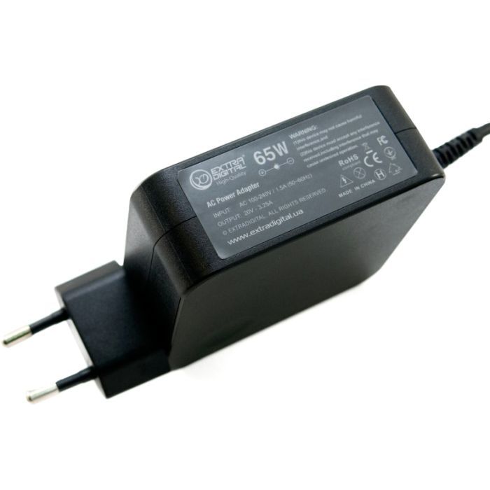 Блок питания к ноутбуку Extradigital Lenovo 20V, 3.25A, 65W (4.0x1.7) High Quality (PSL3867) изображение 2