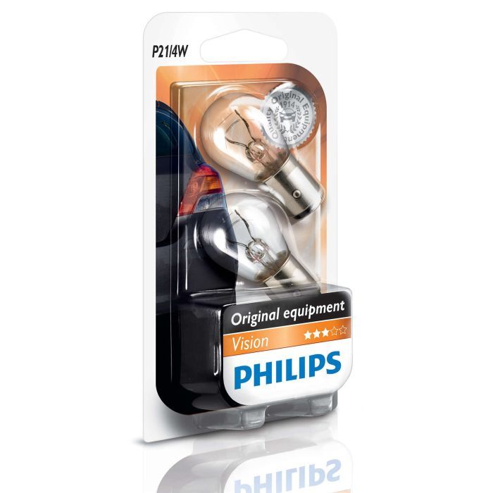 Автолампа Philips P21/4W Vision, 2шт/бл. (12594B2) зображення 3