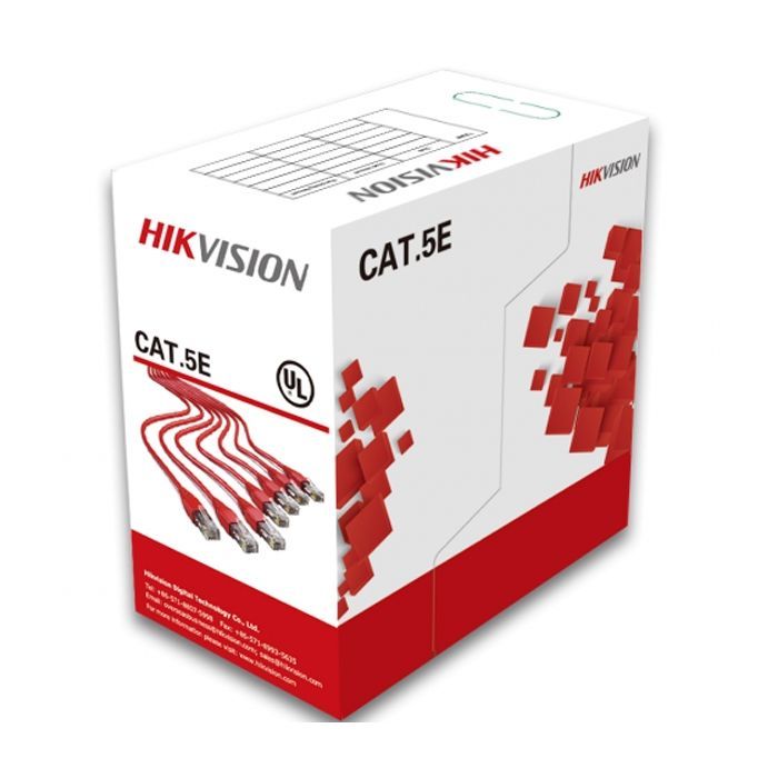 Кабель сетевой Hikvision UTP 305м cat.5e, CU, 4*2*0,5мм (DS-1LN5E-S)