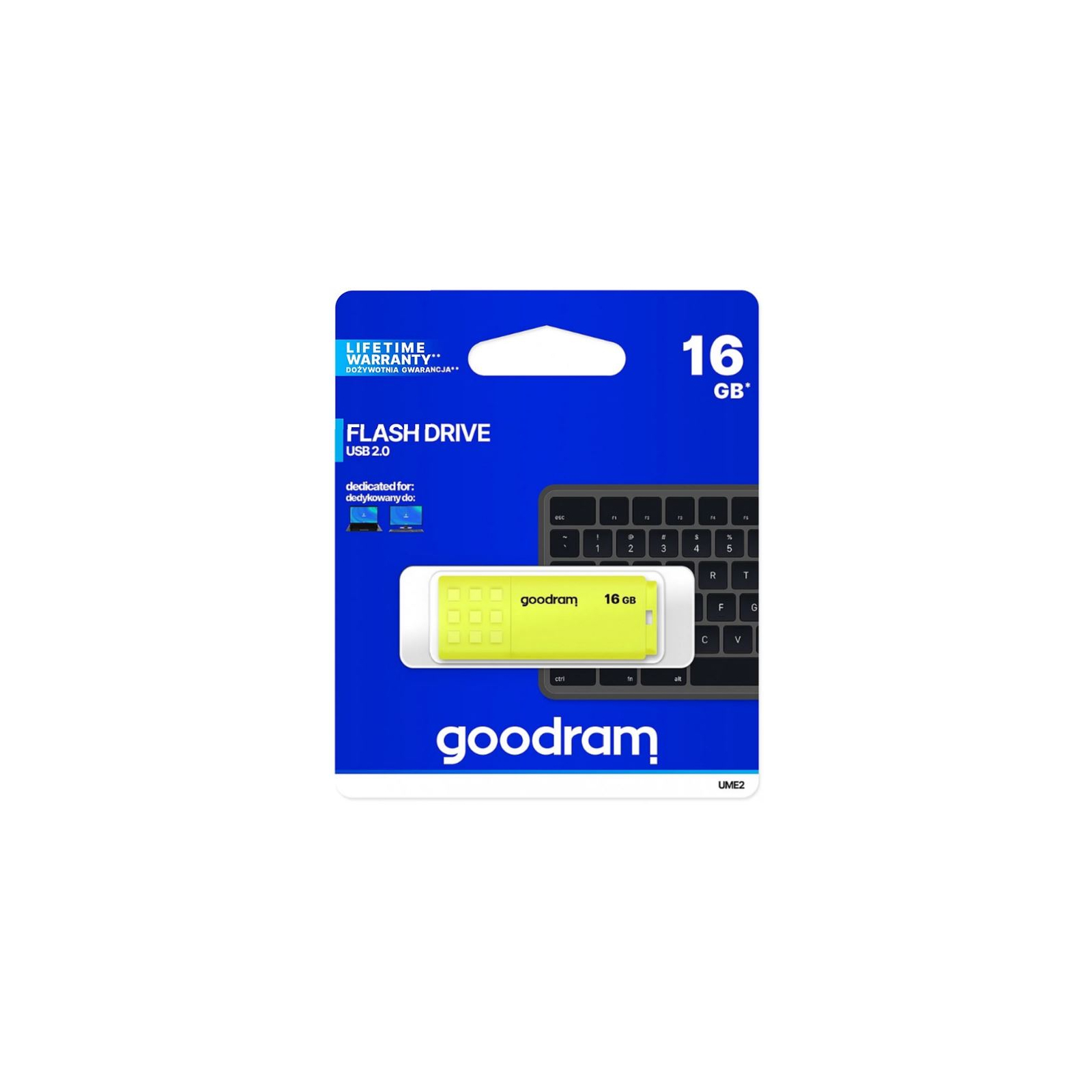USB флеш накопичувач Goodram 8GB UME2 Yellow USB 2.0 (UME2-0080Y0R11) зображення 3