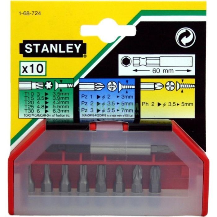 Набор бит Stanley с магнитным держателем, Ph, Pz, T 9шт. 25мм (1-68-724) изображение 2