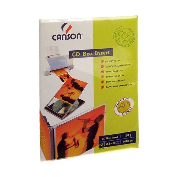 Бумага Canson для CD/ DVD, вкладка, 160г, A4, 15ст (872846) изображение 2