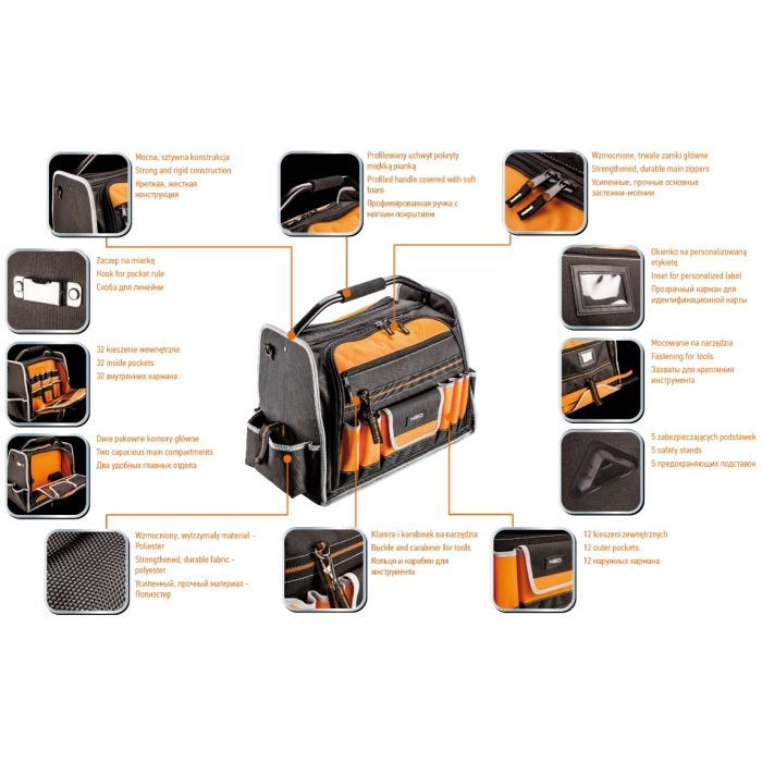 Сумка для инструмента Neo Tools кофр 44 кармана, полиестер 600 D (84-301) изображение 2