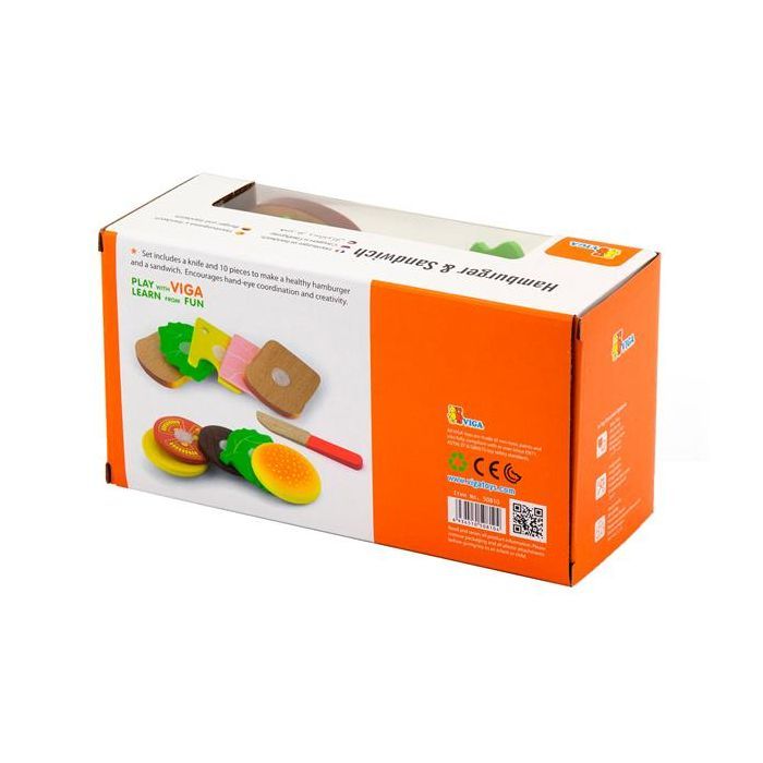 Ігровий набір Viga Toys Гамбургер і сендвіч (50810) зображення 3