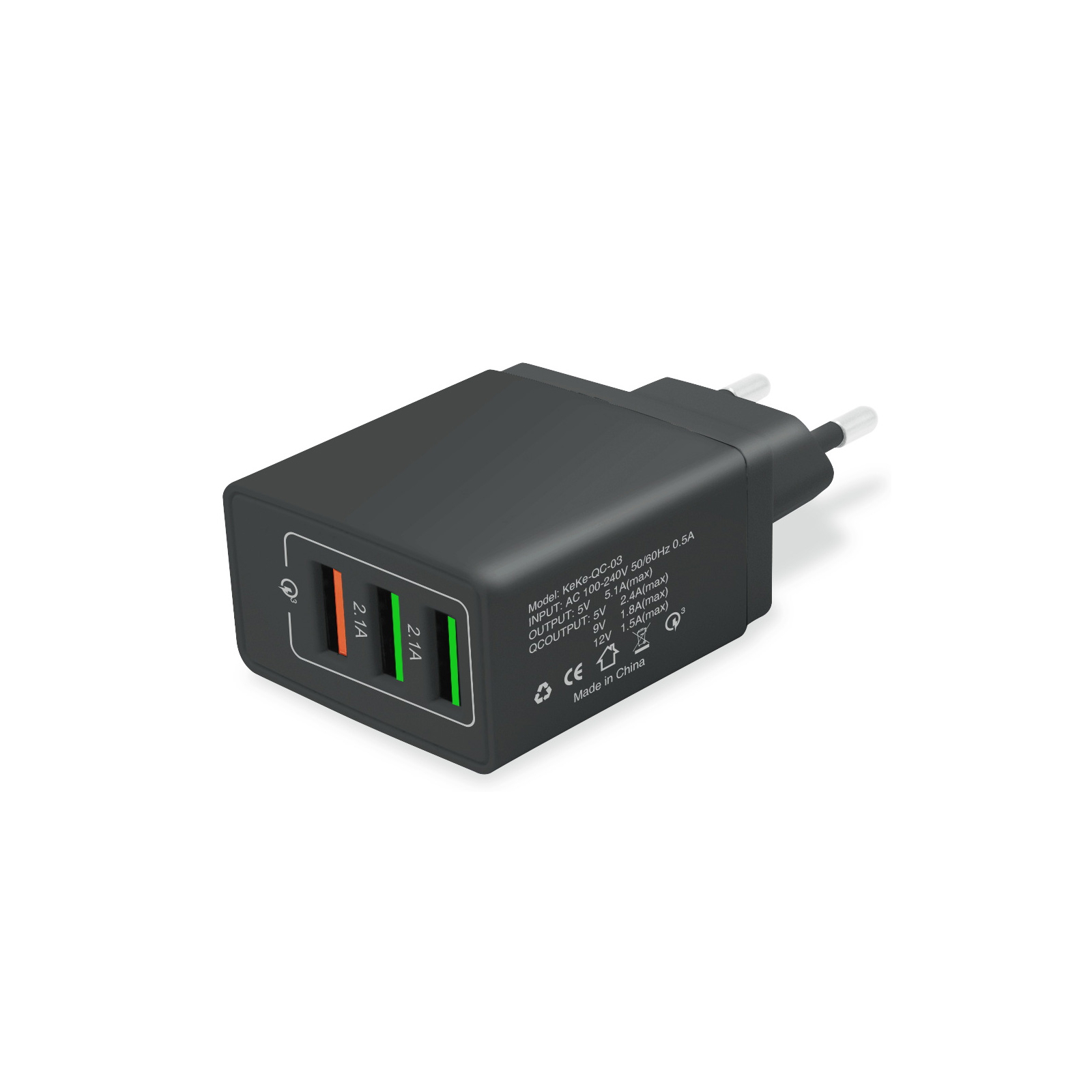 Зарядний пристрій XoKo QC-305 3 USB 5.1A Black (QC-305-BK)