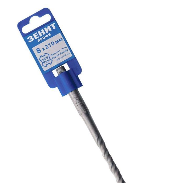Бур Зеніт "ПРОФІ" SDS-Plus 8х210 мм, спираль 4S (20008210) изображение 3