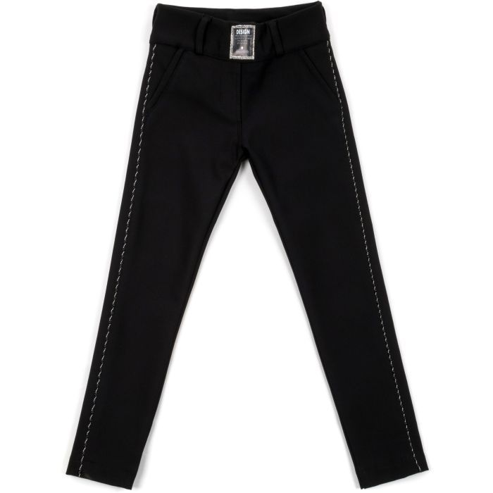 Лосины детские A-Yugi с блестящими лампасами (9159-170G-black)