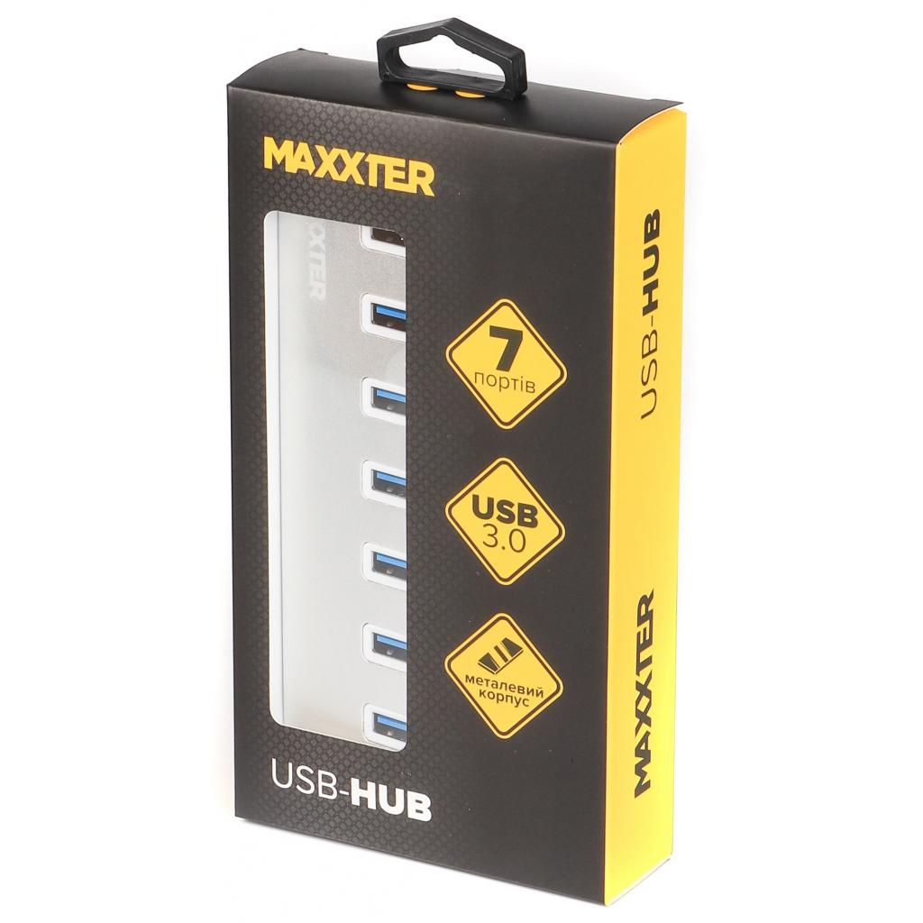 Концентратор Maxxter USB 3.0 Type-A 7 ports silver (HU3A-7P-01) зображення 4