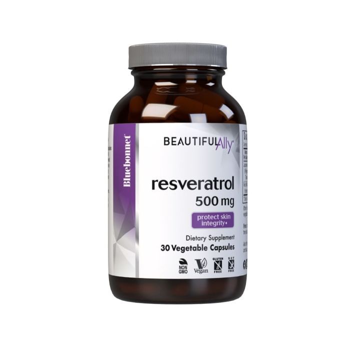 Травы Bluebonnet Nutrition Ресвератрол 500 мг, Beautiful Ally, Resveratrol 500 мg, 30 (BLB0878)