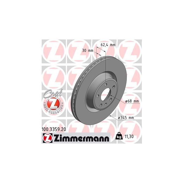 Тормозной диск ZIMMERMANN 100.3359.20