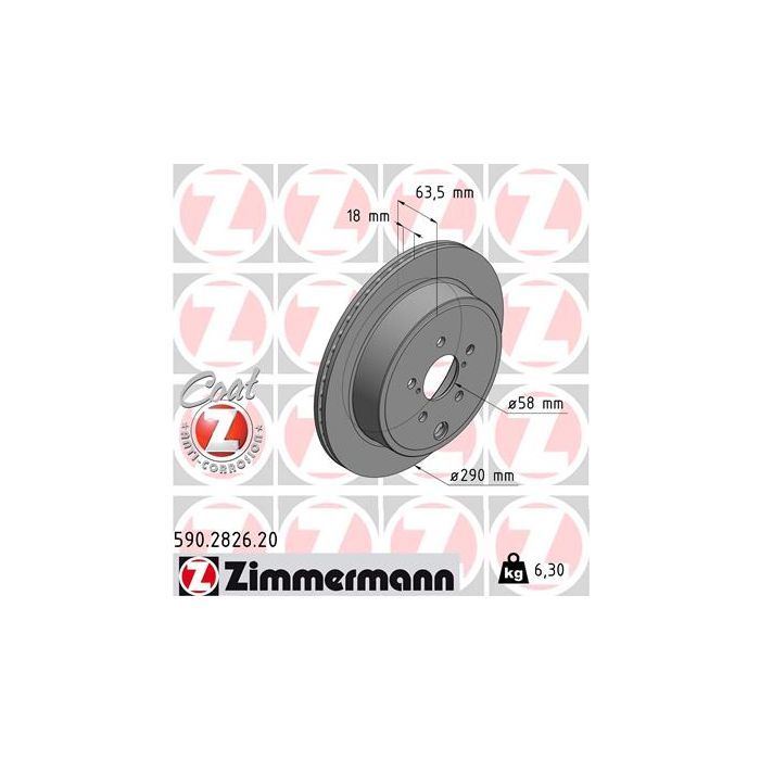 Тормозной диск ZIMMERMANN 590.2826.20