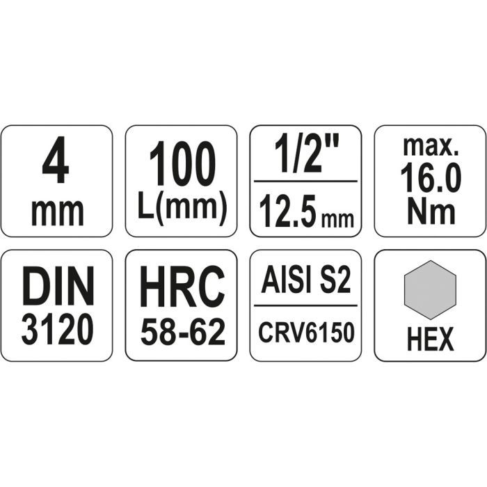 Торцевая головка Yato со вставкой HEX (YT-04390) изображение 3