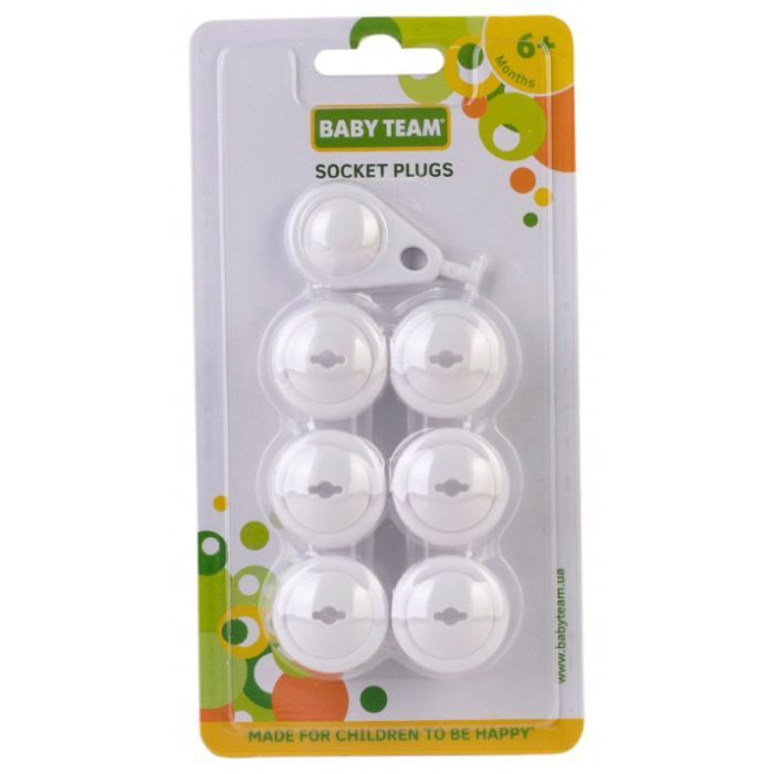 Заглушка для розетки Baby Team 6 шт + 1 ключ (7600) изображение 2