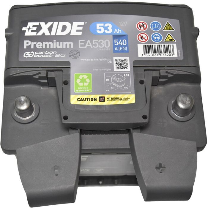 Аккумулятор автомобильный EXIDE PREMIUM 53A (EA530) изображение 2