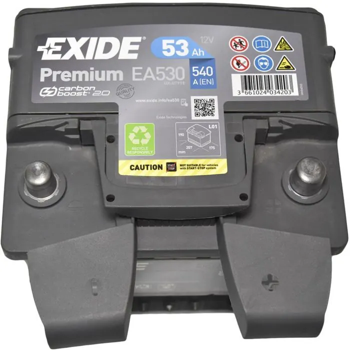 Аккумулятор автомобильный EXIDE PREMIUM 53A (EA530) изображение 2