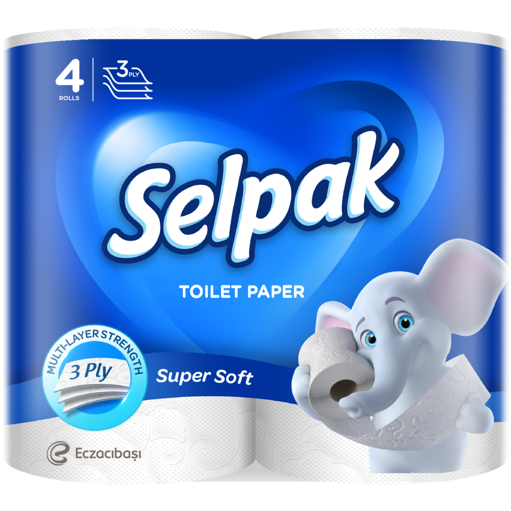 Туалетная бумага Selpak 3 слоя 4 рулона (8690530204492)
