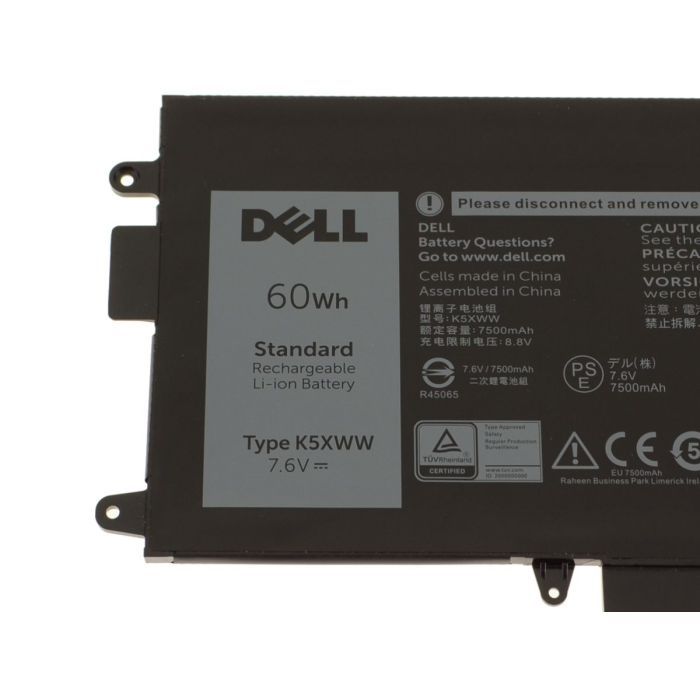 Аккумулятор для ноутбука Dell Latitude 7390 K5XWW, 7500mAh (60Wh), 4cell, 7.6V, Li-ion (A47682) изображение 2