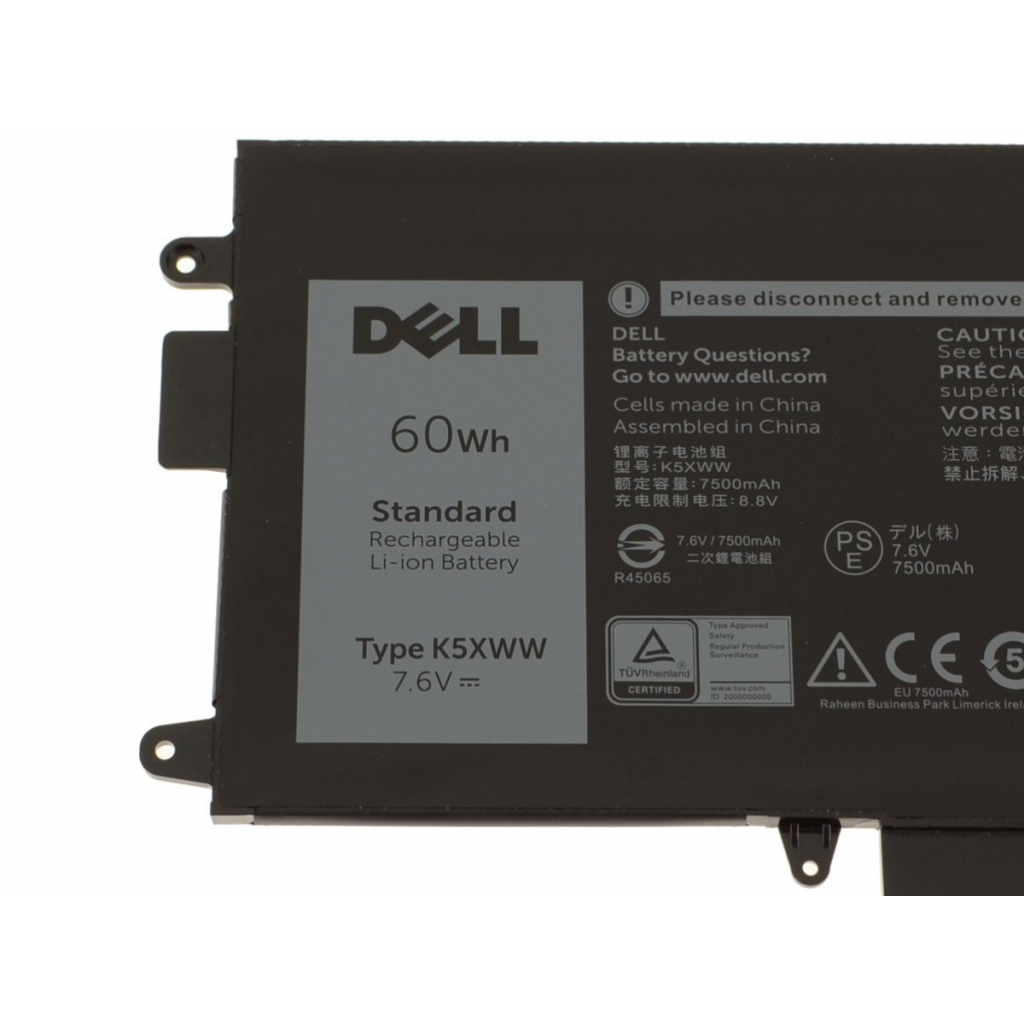 Акумулятор до ноутбука Dell Latitude 7390 K5XWW, 7500mAh (60Wh), 4cell, 7.6V, Li-ion (A47682) зображення 2