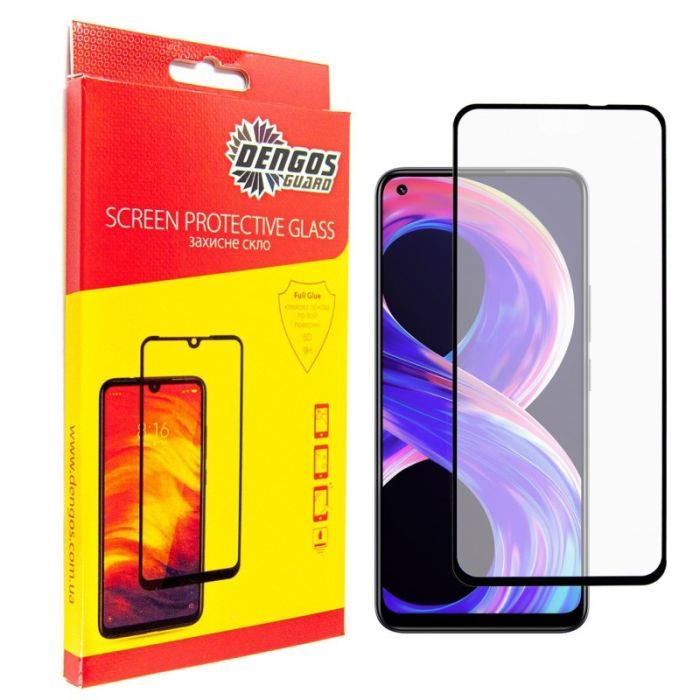 Скло захисне Dengos Full Glue Realme 8 Pro (black) (TGFG-198)