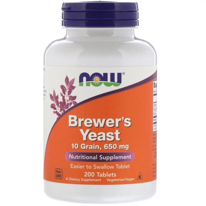 Травы Now Foods Пивные Дрожжи, Brewer's Yeast, Now Food, 200 таблеток (NOW-02410)
