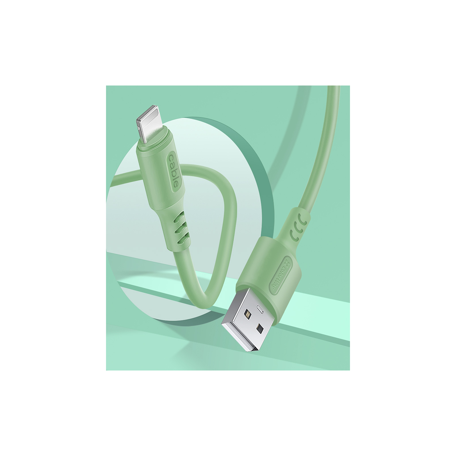 Дата кабель USB 2.0 AM to Micro 5P 1.0m soft silicone green ColorWay (CW-CBUM042-GR) изображение 3