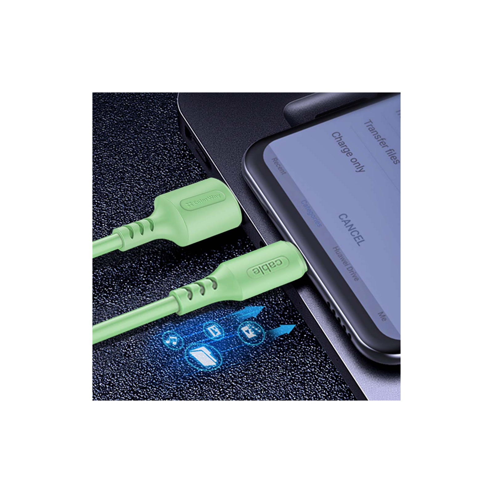 Дата кабель USB 2.0 AM to Micro 5P 1.0m soft silicone violet ColorWay (CW-CBUM044-PU) зображення 6