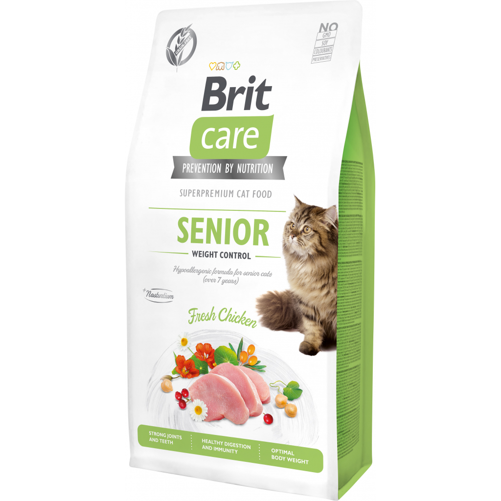 Сухой корм для кошек Brit Care Cat GF Senior Weight Control 2 кг (8595602540945)
