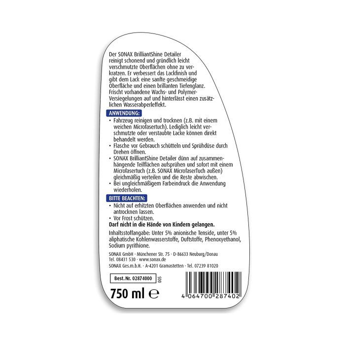Автополіроль Sonax Brilliant Shine Detailer 750мл (287400) зображення 10