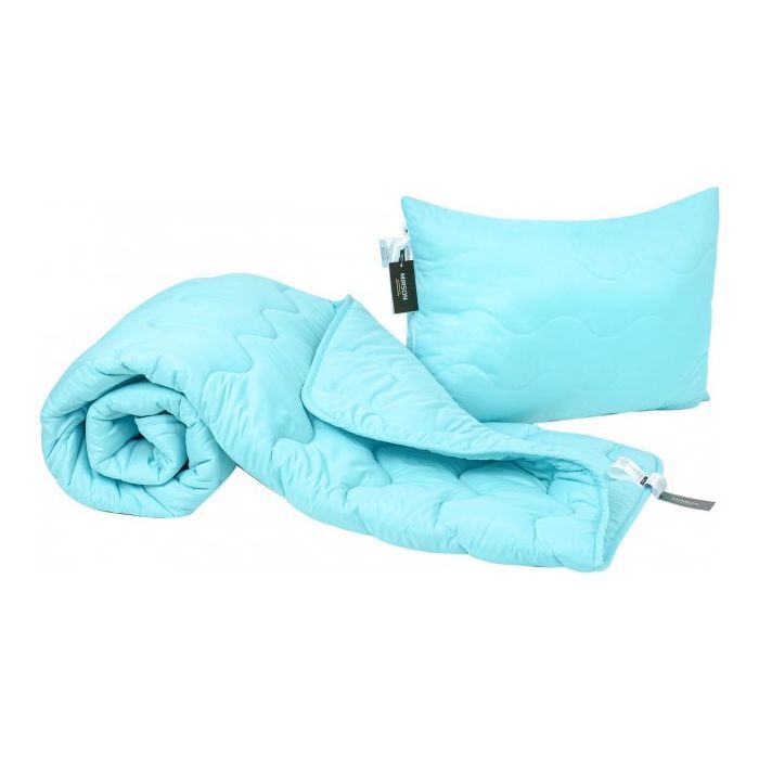 Ковдра MirSon Набір Бавовняний №1706 Eco Light BLue Ковдра 200х220 + подуш (2200002656344)