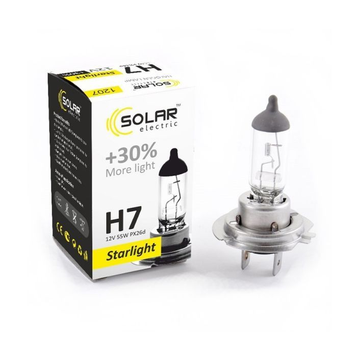 Автолампа SOLAR H7 12V 55W PX26d Starlight+30 (1207) зображення 2