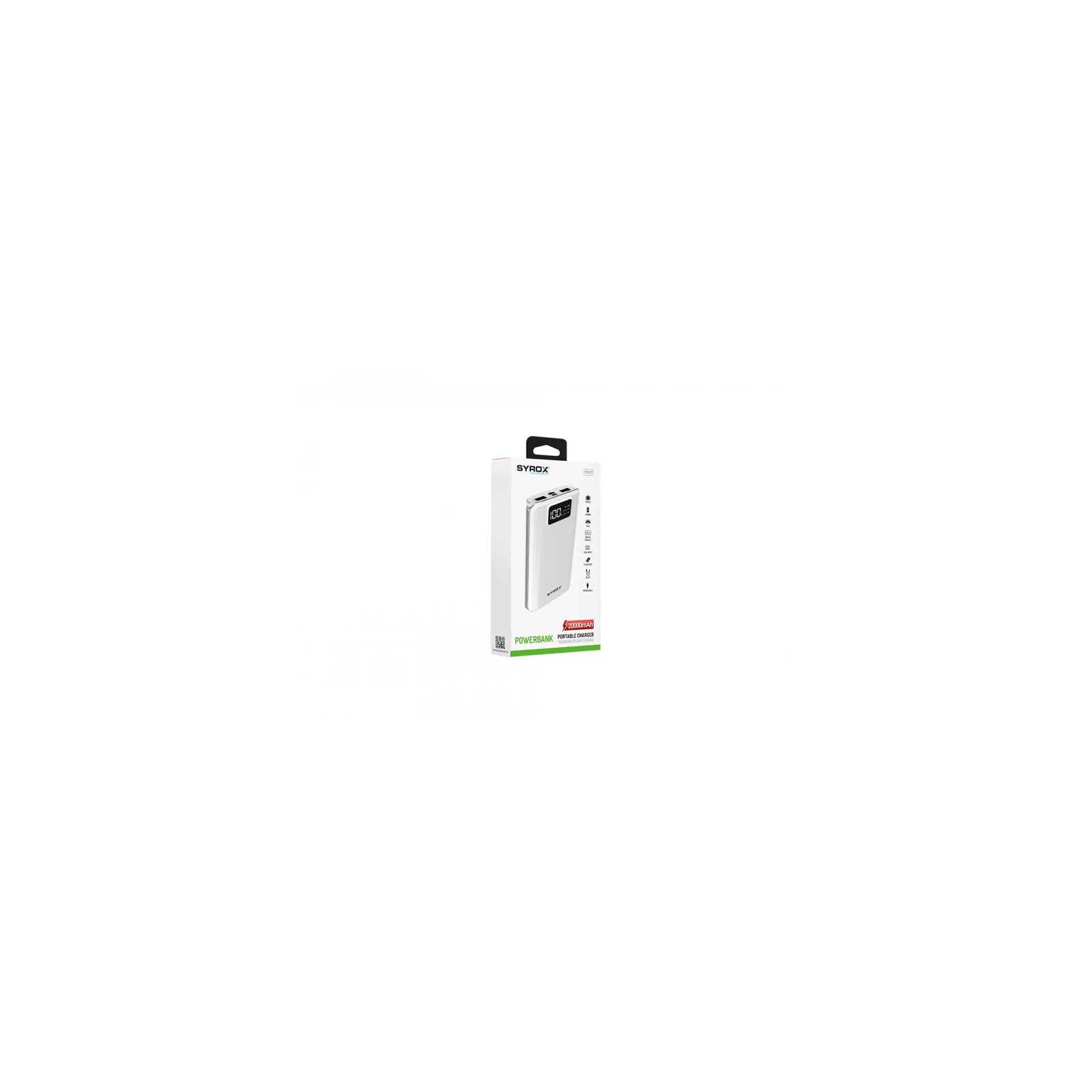 Батарея універсальна Syrox PB107 20000mAh, USB*2, Micro USB, Type C, white (PB107_white) зображення 4