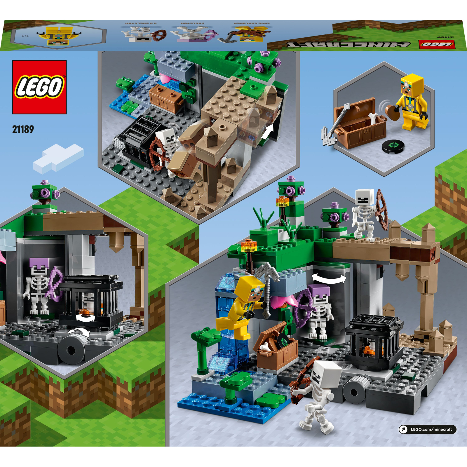 Конструктор LEGO Minecraft Подземелье скелетов 364 детали (21189) изображение 10