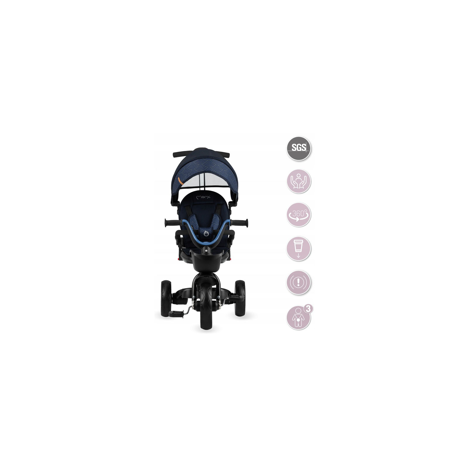 Детский велосипед MoMi Invidia 5 в 1 Темно-синий (ROTR00002) изображение 5