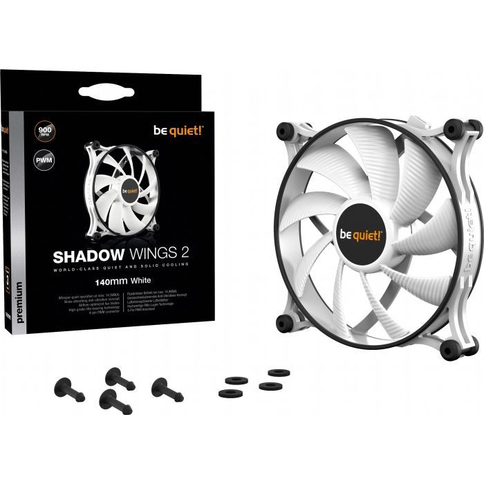 Кулер для корпуса Be quiet! SHADOW WINGS 2 PWM White (BL091) изображение 5