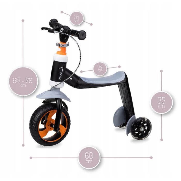 Самокат MoMi Elios 2 в 1 беговел orange (ROBI00033) изображение 4