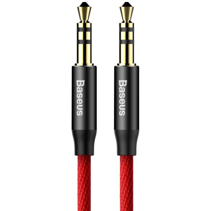Кабель мультимедийный Jack 3.5mm Yiven M30 M/M 1m red-black Baseus (CAM30-B91)